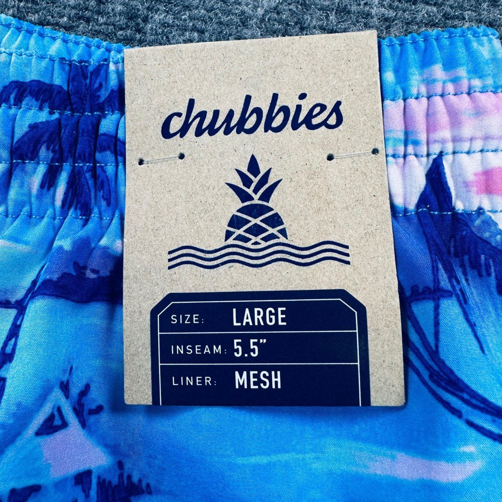 Chubbies Mens XL 5.5" Mesh Lined She's Got A Ticket To Tides Classic Swim Trunks - Picture 7 of 14